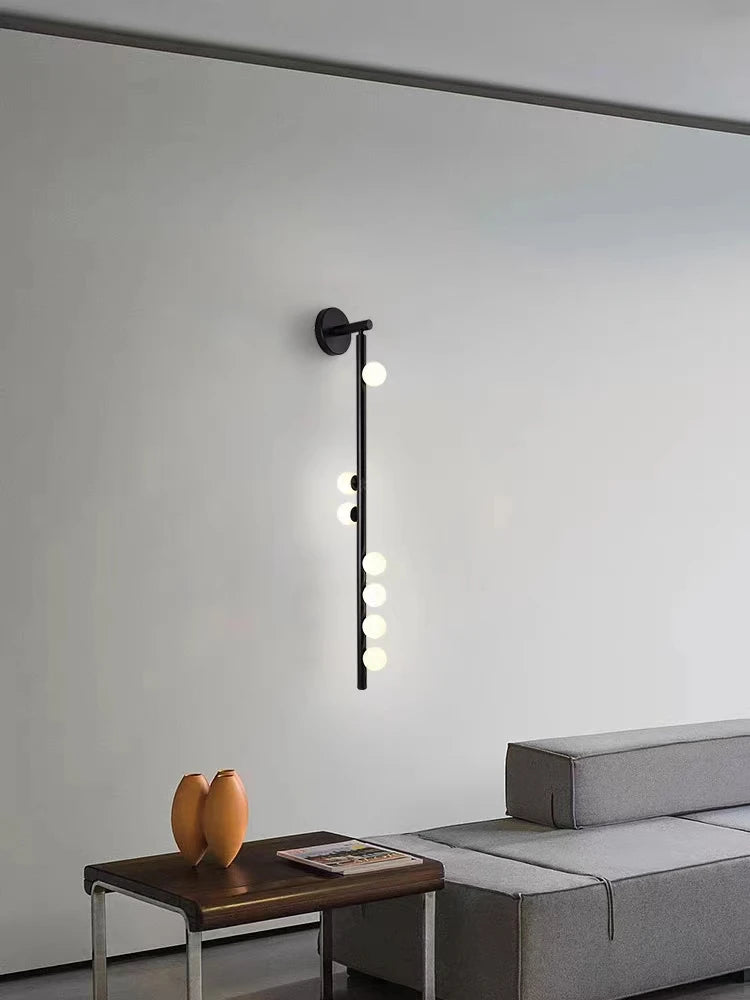 Modern Living Room Art Decoration Wall Lamp, Black Bedside Table, Aisle TV Background Wall, Sofa, Mirror Lighting Appliance - vue 3 sur 10