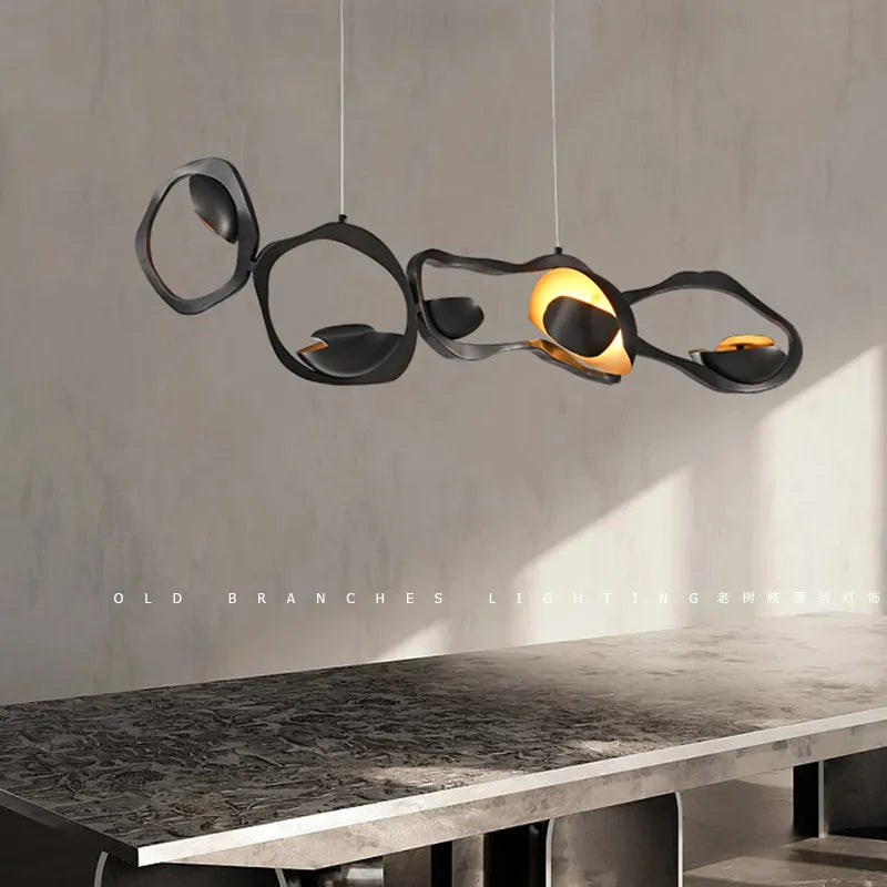 Lustre design nordique Restaurant salle à manger lampe d'ambiance décorative noir en acier inoxydable lustres haut de gamme 2023 - vue 1 sur 8
