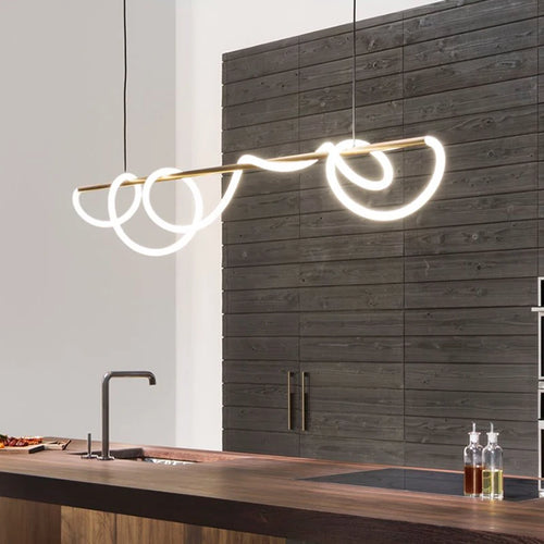 Creative Line Pendant Lamp with 360 degree Lighting for Bedroom Living room Dining room Kitchen lighting - vue 3 sur 11