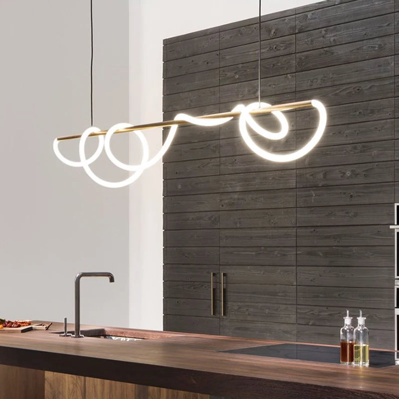 Creative Line Pendant Lamp with 360 degree Lighting for Bedroom Living room Dining room Kitchen lighting - vue 2 sur 11