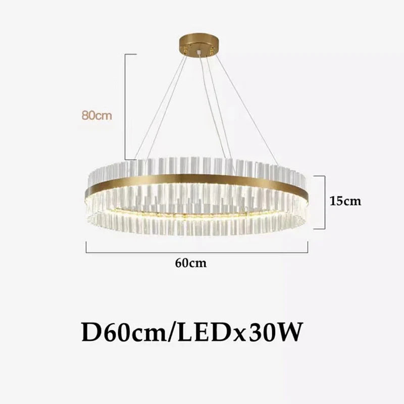 lustre led moderne en cristal pour un éclairage élégant - vue 8 sur 15