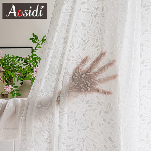 Voilage rideau tulle moderne pour salon chambre fenêtre - vue 5 sur 7