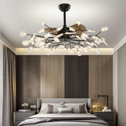 suspension ventilateur créatif moderne avec lumière LED - vue 5 sur 18