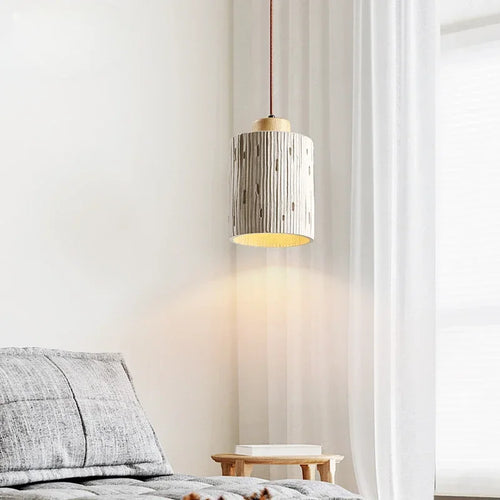 lustre suspendu en pierre style rétro pour décoration intérieure - vue 4 sur 7