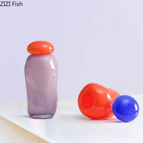 vase en verre décoratif pour arrangement de fleurs artificielles - vue 2 sur 9