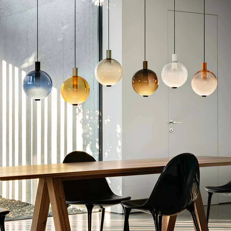 Italy Stained Glass Ball Pendant Lights for Living Room Decoration Kitchen Led Hanging Lamp Bedroom Bar Suspension Luminaire - vue 2 sur 10