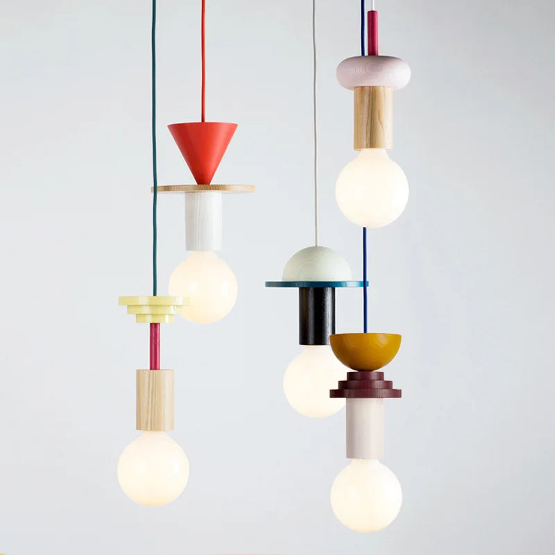 Bois moderne suspension LED lumières cuisine nordique décor à la maison lampe suspendue Restaurant plafond Lustre Lustre chambre luminaire - vue 4 sur 17