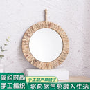 miroir tissé rétro en rotin pour décoration murale