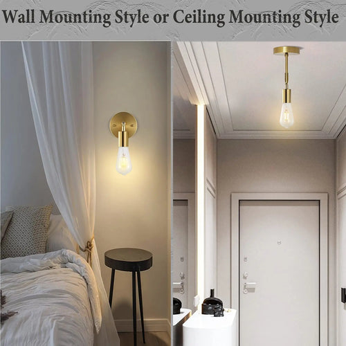 Vintage applique murale LED lampe 180 ° rotatif industriel E27 chambre chevet salle de bain miroir applique murale vanité luminaire plafonnier - vue 8 sur 10
