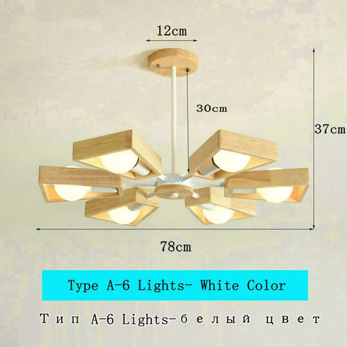 lustre scandinave minimaliste rotation 360 degrés luminaires suspendus bois créatifs - vue 18 sur 22