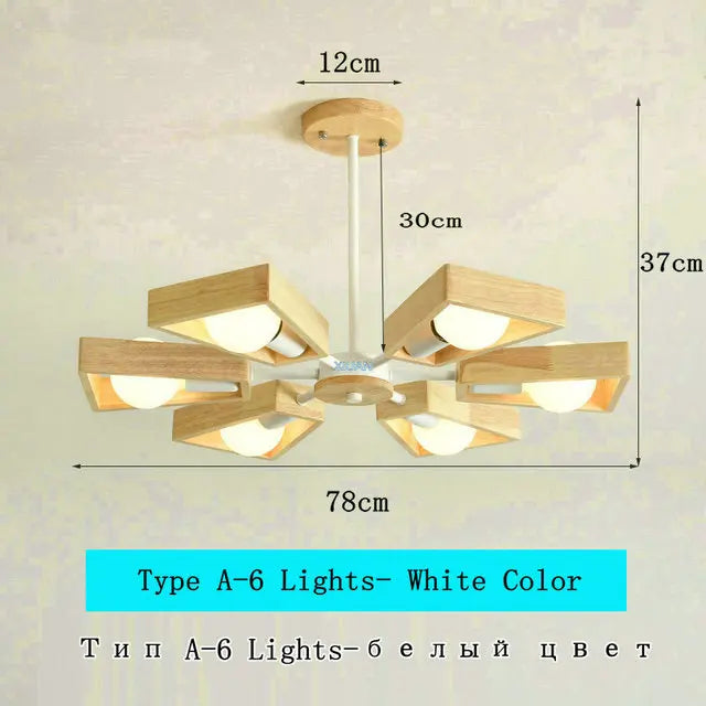 lustre scandinave minimaliste rotation 360 degrés luminaires suspendus bois créatifs - vue 18 sur 22