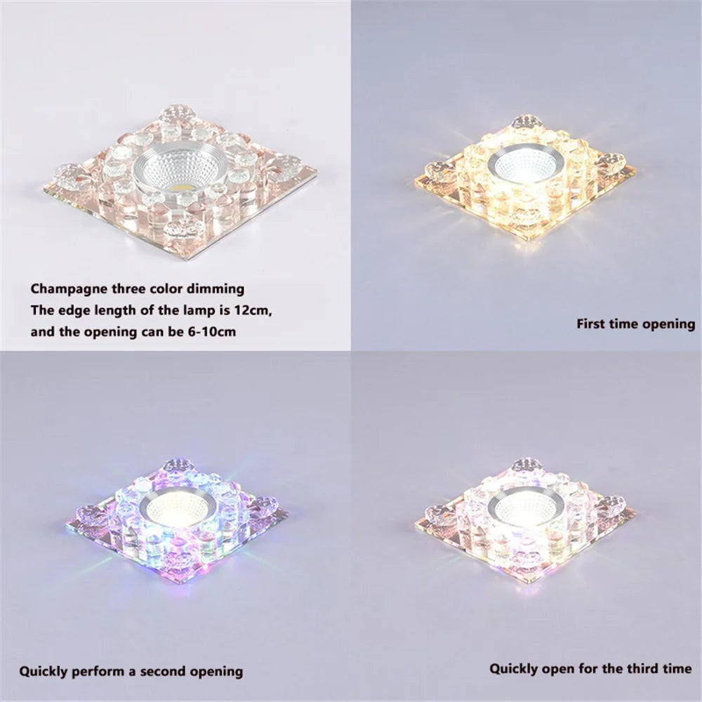 plafonnier led rgb carré en cristal pour décoration intérieure variée - vue 14 sur 24