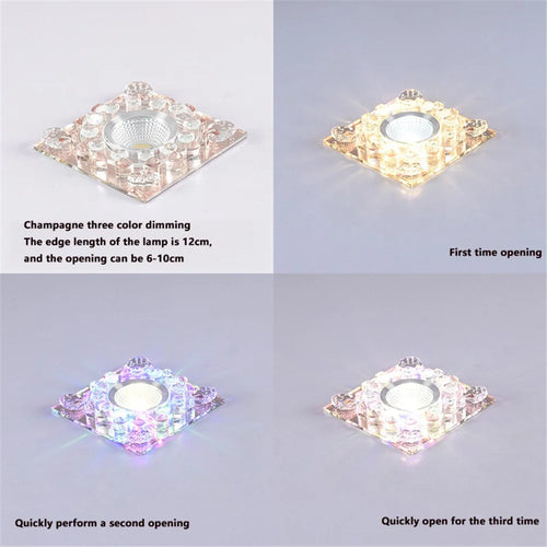 plafonnier led rgb carré en cristal pour décoration intérieure variée - vue 15 sur 24