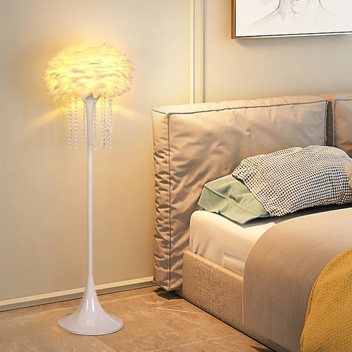 lampadaire postmoderne en plumes avec interrupteur à pied - vue 4 sur 8