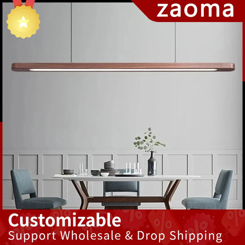 suspension en bois avec lumière led pour table à manger - vue 2 sur 10