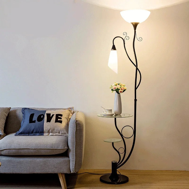 lampadaire moderne avec table intégrée design nordique créatif - vue 13 sur 13