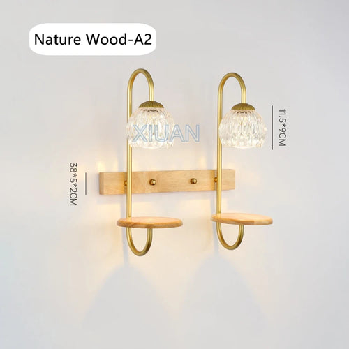 appliques murales led modernes avec étagère en verre transparent - vue 11 sur 10