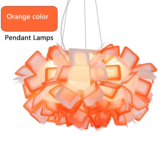 suspension fleur design italie led acrylique pour salon chambre - vue 18 sur 20