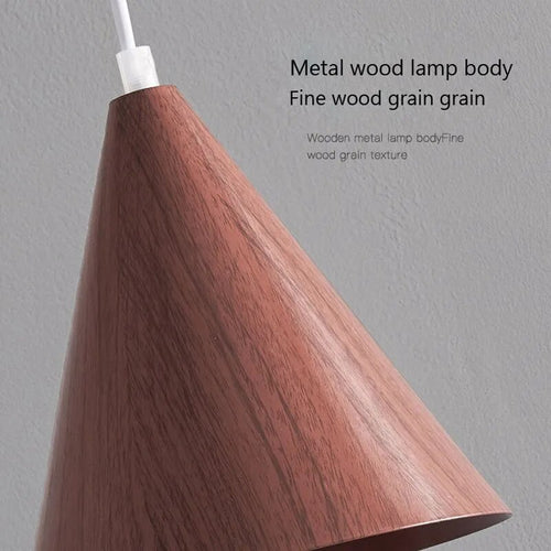 Suspension LED moderne en noyer massif - vue 7 sur 10