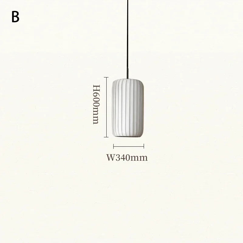 suspension en tissu japonais luminaires artistiques modernes minimalistes - vue 8 sur 9