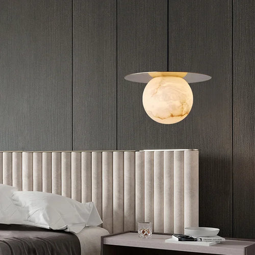 lustre nordique en marbre créatif design lumineux moderne - vue 5 sur 7