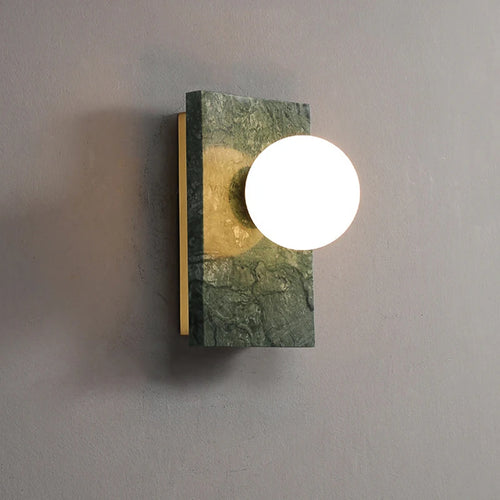 applique murale rétro en marbre et cuivre led - vue 2 sur 9