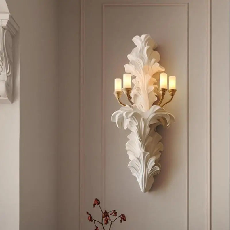 applique murale vintage en plâtre design art en relief à led - vue 4 sur 7