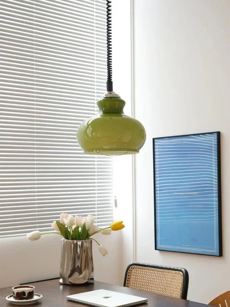 lustre nordique en verre design coloré pour restaurant et bar - vue 6 sur 9