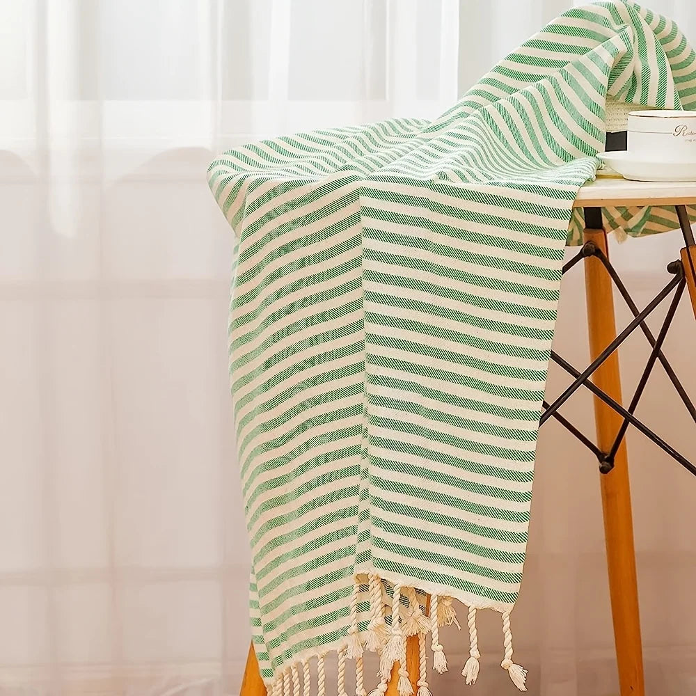 serviette de plage turque coton tissé style classique - vue 3 sur 6