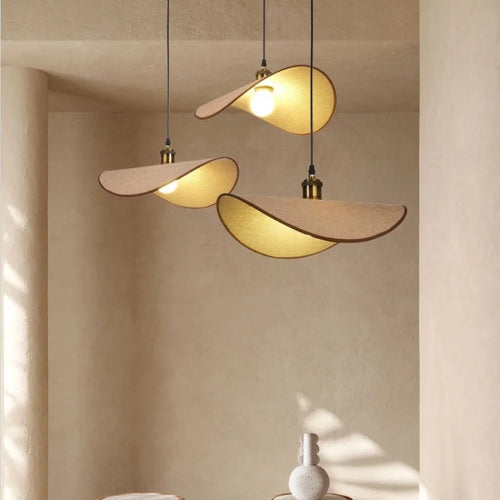 Wabi Sabi minimalisme E27 suspension Led lumière rétro chapeau Led suspension lampe salle à manger nordique suspension lampe Led Droplight Luminarias - vue 2 sur 23