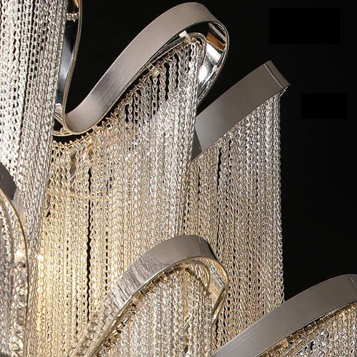 lustre à led pampilles industrielles éclairage intérieur décoration moderne - vue 3 sur 12
