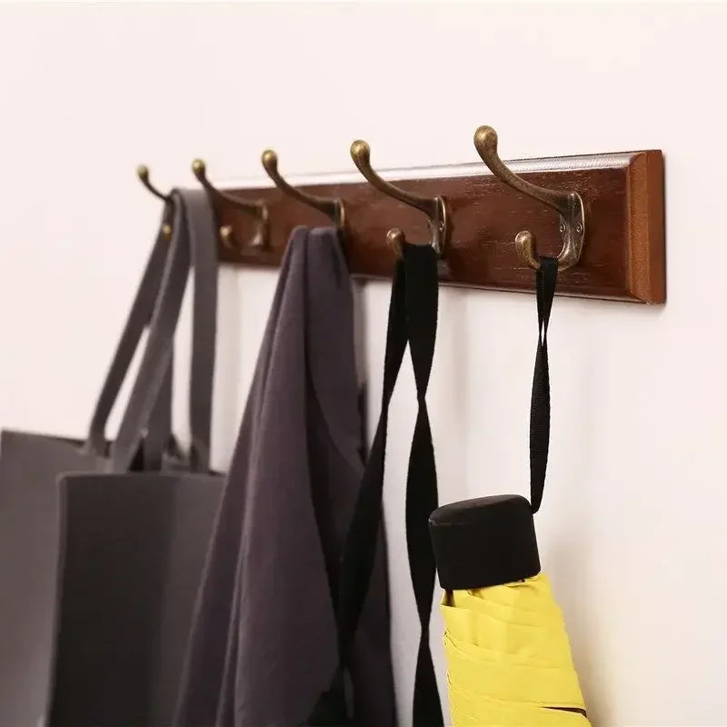 porte-manteau mural en bois pour rangement pratique - vue 3 sur 23