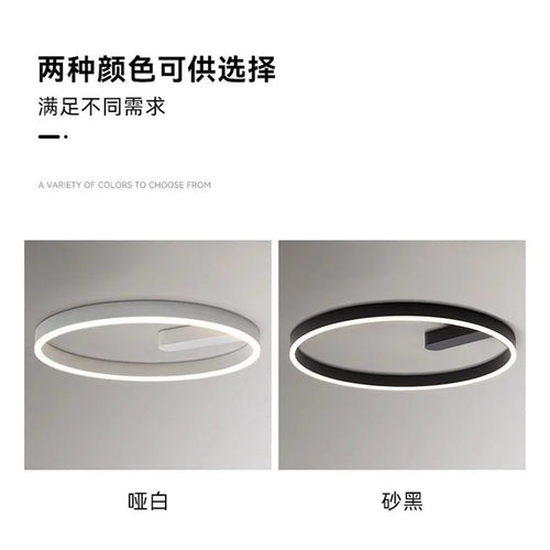 2024 LED ceiling light creative new style bedroom light, living room lighting, modern and simple black white bedroom light - vue 5 sur 7