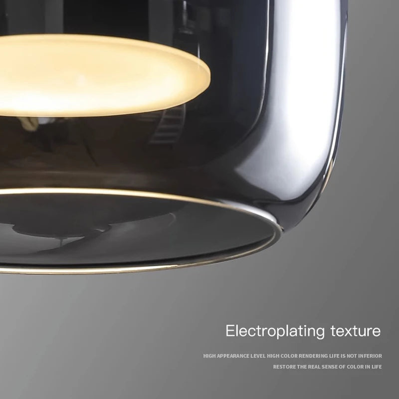 suspension moderne en verre noir pour décoration intérieure - vue 6 sur 9