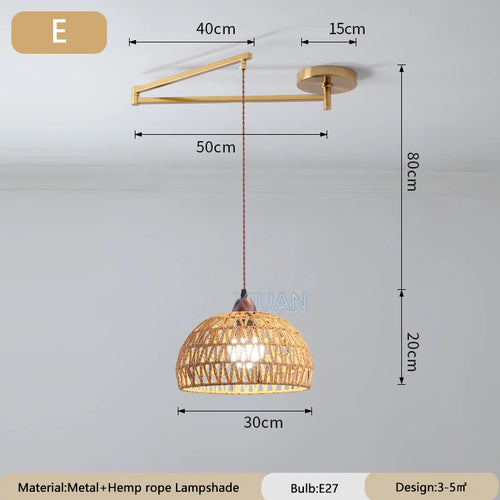 lustre wabi-sabi vintage avec tissu appliqué pliant - vue 11 sur 11