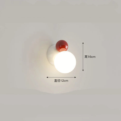 applique murale led en métal avec boule acrylique - vue 9 sur 12