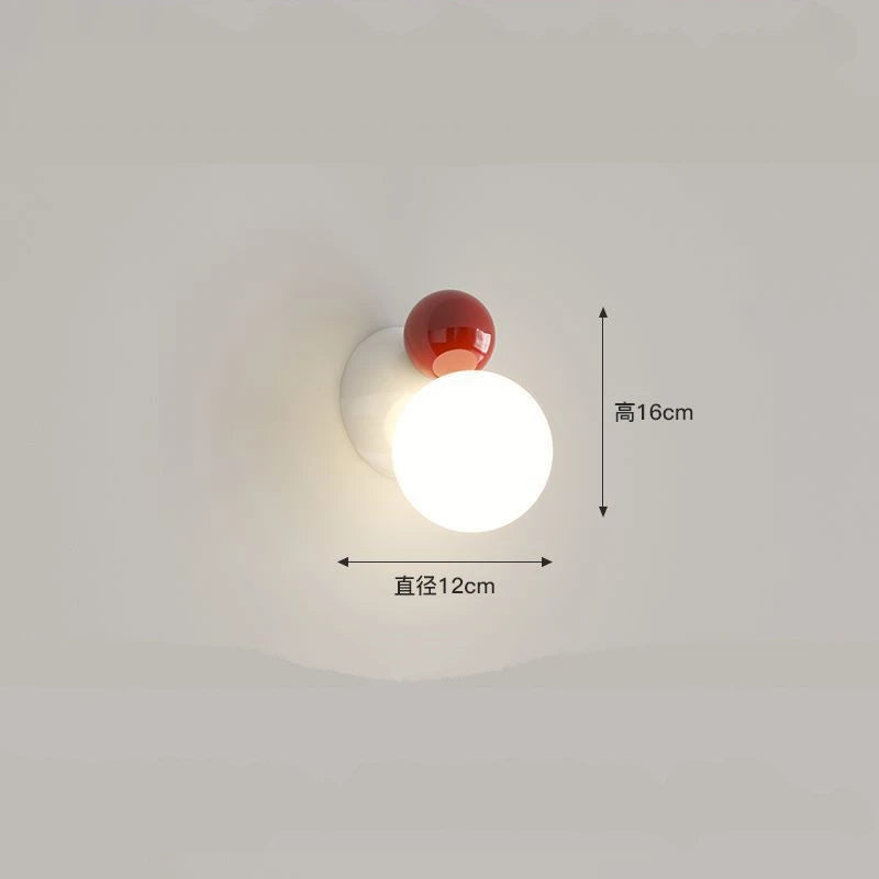 applique murale led en métal avec boule acrylique - vue 8 sur 12