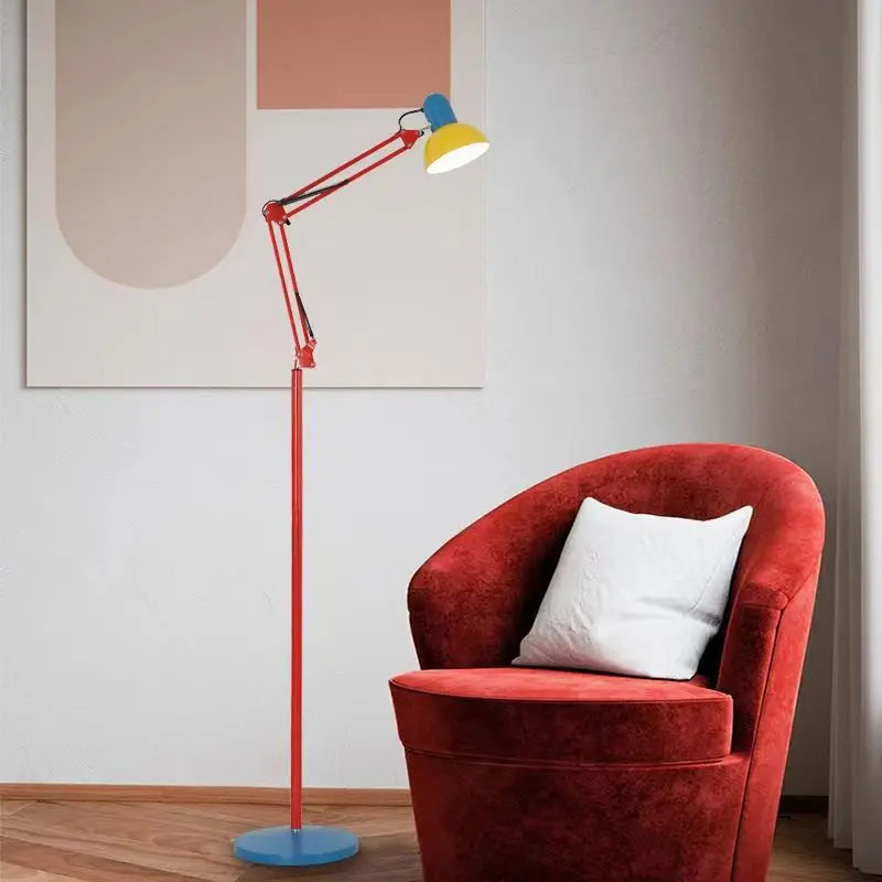 lampe de sol télescopique à bras long art décoratif rotative - vue 2 sur 8