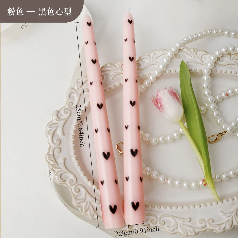 bougies à poteau imprimées à la main pour mariage décoration minimaliste