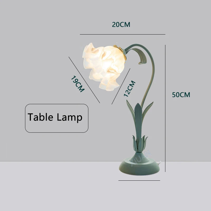 lampadaire vintage style pastoral avec appliques en verre