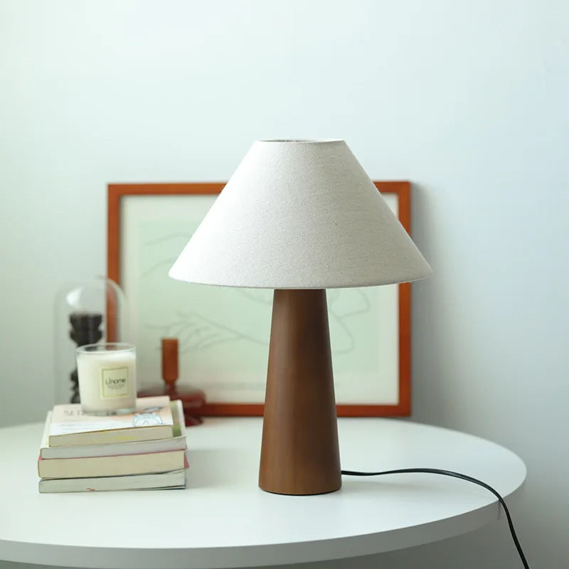 ZK50 rétro en bois massif chambre chevet salon lampe de Table chambre étude atmosphère veilleuse Imitation peau de mouton abat-jour - vue 7 sur 7