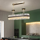 lustre moderne en cristaux éclairage rond à led