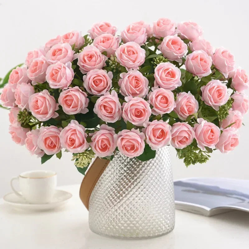 bouquet de roses artificielles pour mariage et décoration - vue 5 sur 12