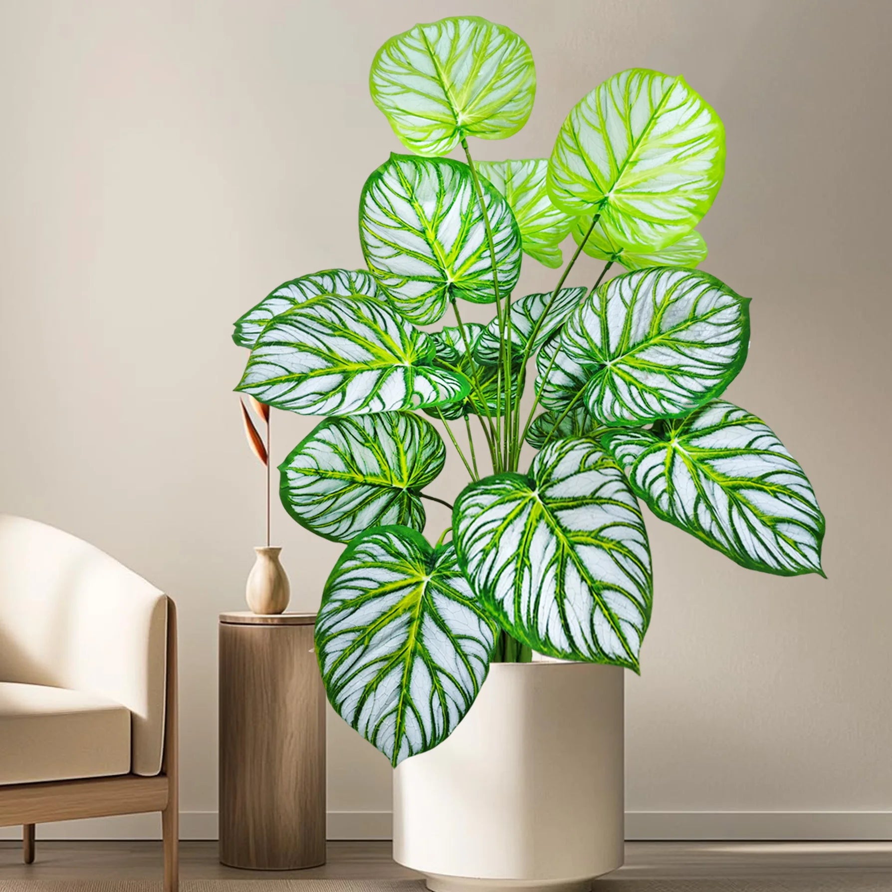 plante artificielle en pot feuille de pommier pour décoration intérieure - vue 10 sur 17
