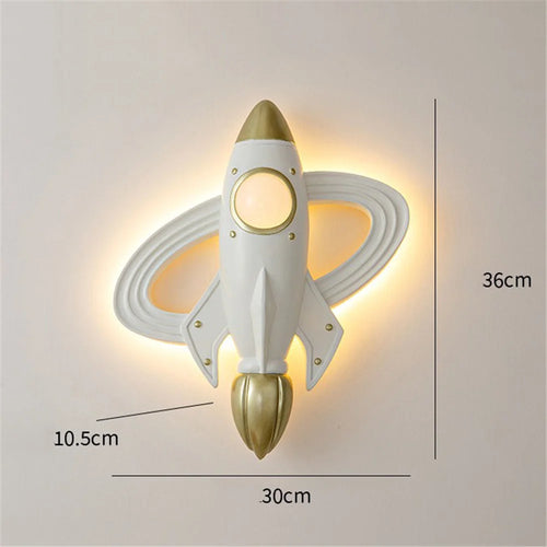applique murale fusée spatiale led pour chambre enfant avec télécommande - vue 8 sur 7