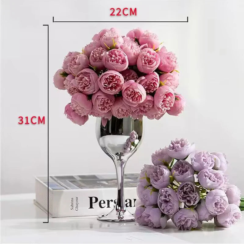 27 têtes de pivoines artificielles pour décorations de mariage et DIY - vue 4 sur 10