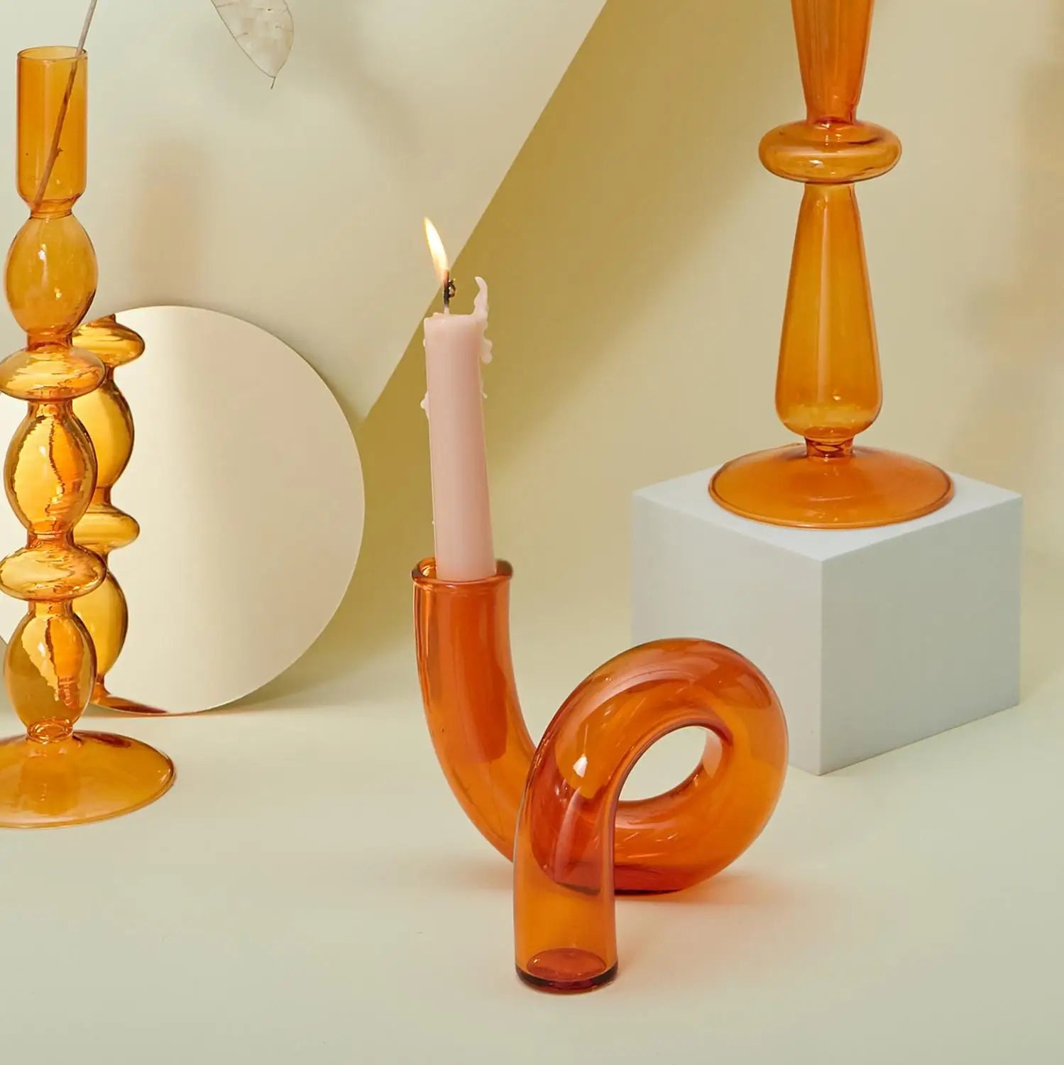 vases en verre bougeoirs décoratifs pour mariage et événements - vue 3 sur 14