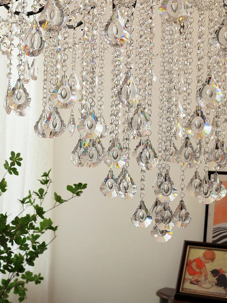lustre vintage à LED en cristal pour un éclairage élégant - vue 6 sur 8