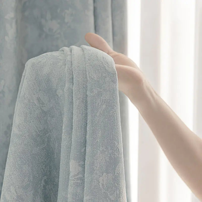 Rideau chenille occultant insonorisant epais sur mesure moderne - vue 1 sur 12
