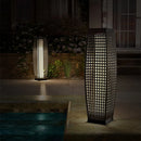 lampe extérieure solaire en rotin et osier décorative